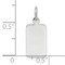 Sterling Silver Disc Rectangle Charm 0.035" 7.7mm Jewerly 17mm x 8mm